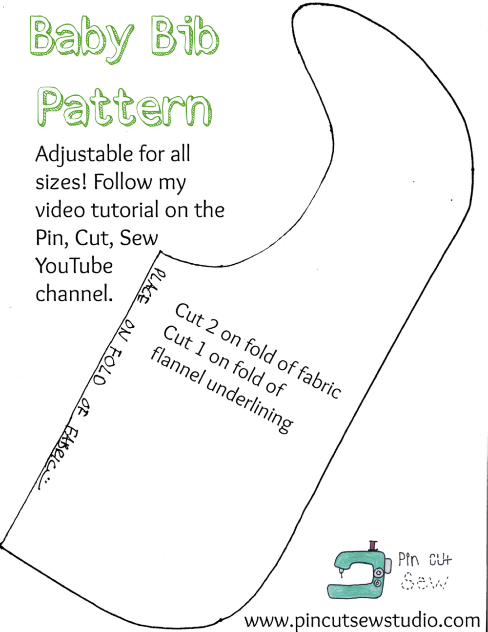 Free Baby Bib Pattern And Beginner Friendly Tutorial — Pin Cut Sew pertaining to FREE Printable Baby Bib Pattern