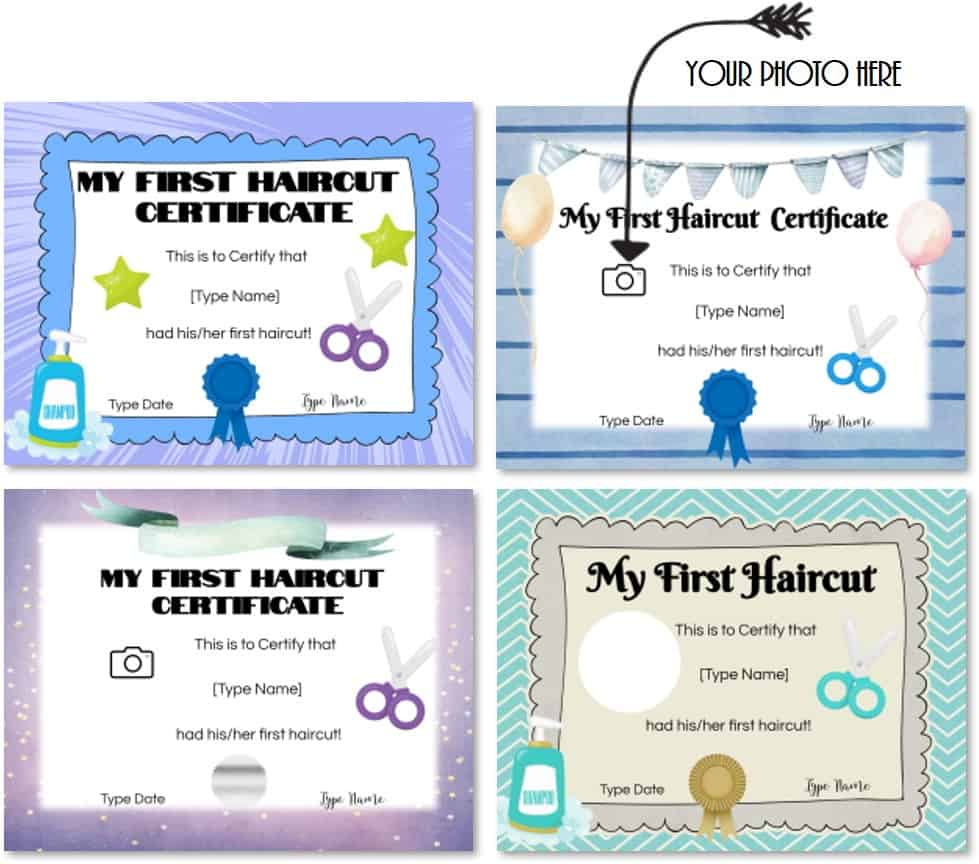 Free Baby&amp;#039;S First Haircut Certificate | Editable And Printable with FREE Printable Blank First Haircut Certificate