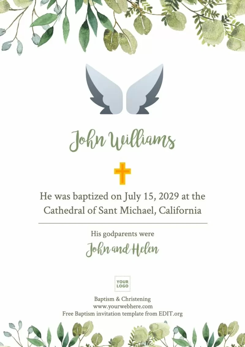 Free Baptism Invitation Templates within FREE Printable Baptism Cards For Adults