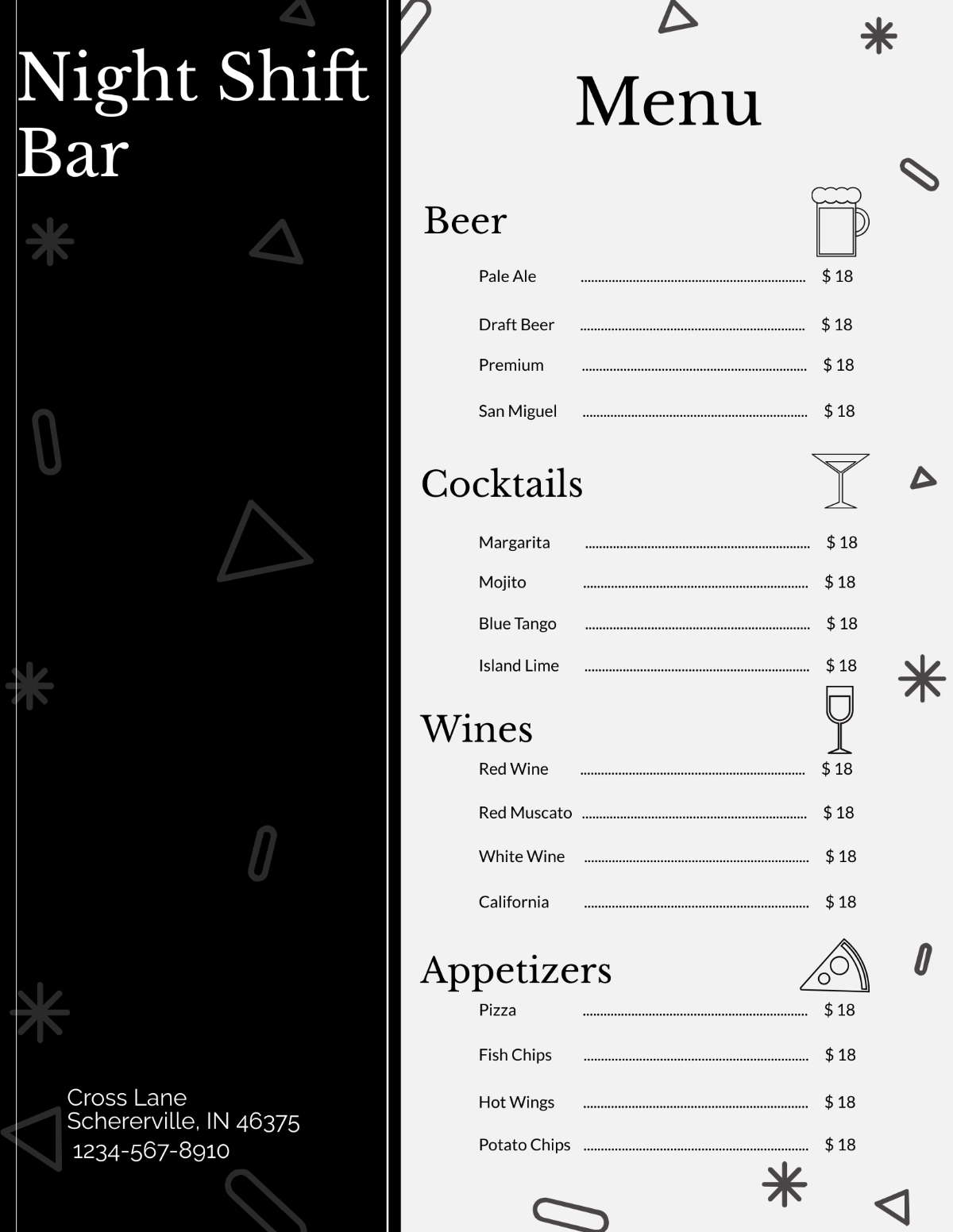 Free Bar Menu Templates, Editable And Printable intended for FREE Printable Bar Menu Templates