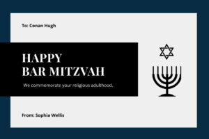 Free Bar Mitzvah Card Templates, Editable And Printable regarding Free Printable Bar Mitzvah Cards