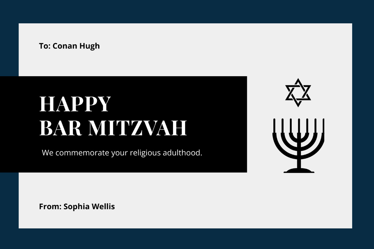 Free Bar Mitzvah Card Templates, Editable And Printable within FREE Printable Bat Mitzvah Cards