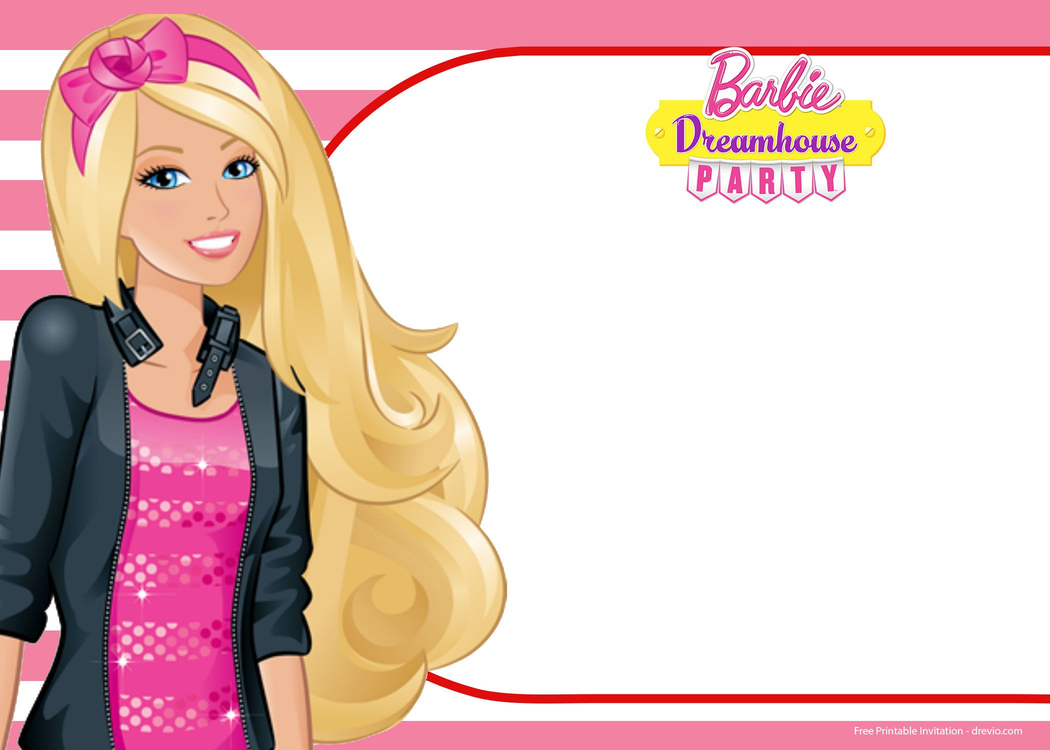 Free Barbie Birthday Invitation Templates with regard to Free Printable Barbie Birthday Party Invitations