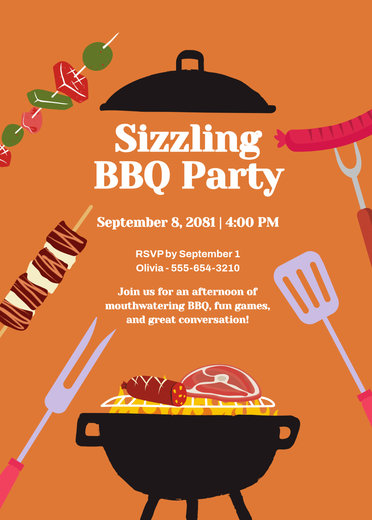 Free Bbq Invitation Templates, Editable And Printable in Free Printable Bbq Invitation Template