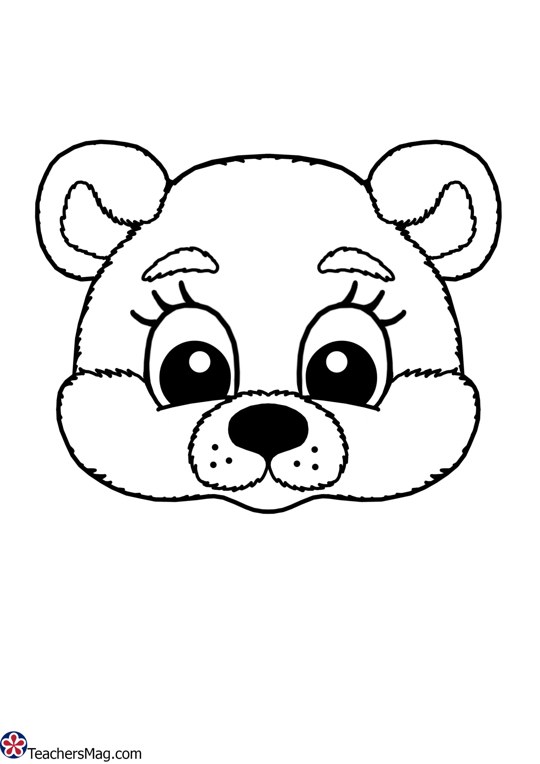 Free Bear Mask Printable. Teachersmag for FREE Printable Bear Mask Template