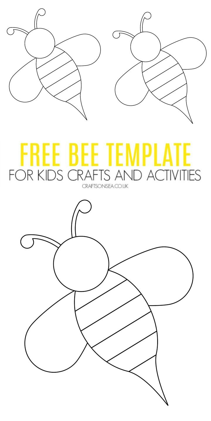 Free Bee Template For Kids Crafts And Activities regarding FREE Printable Bee Craft Template