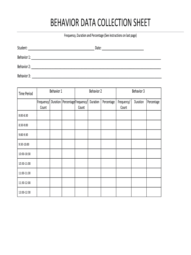 Free Behavior Data Collection Sheets Pdf: Fill Out &amp;amp; Sign Online within Free Printable Behavior Data Collection Sheets