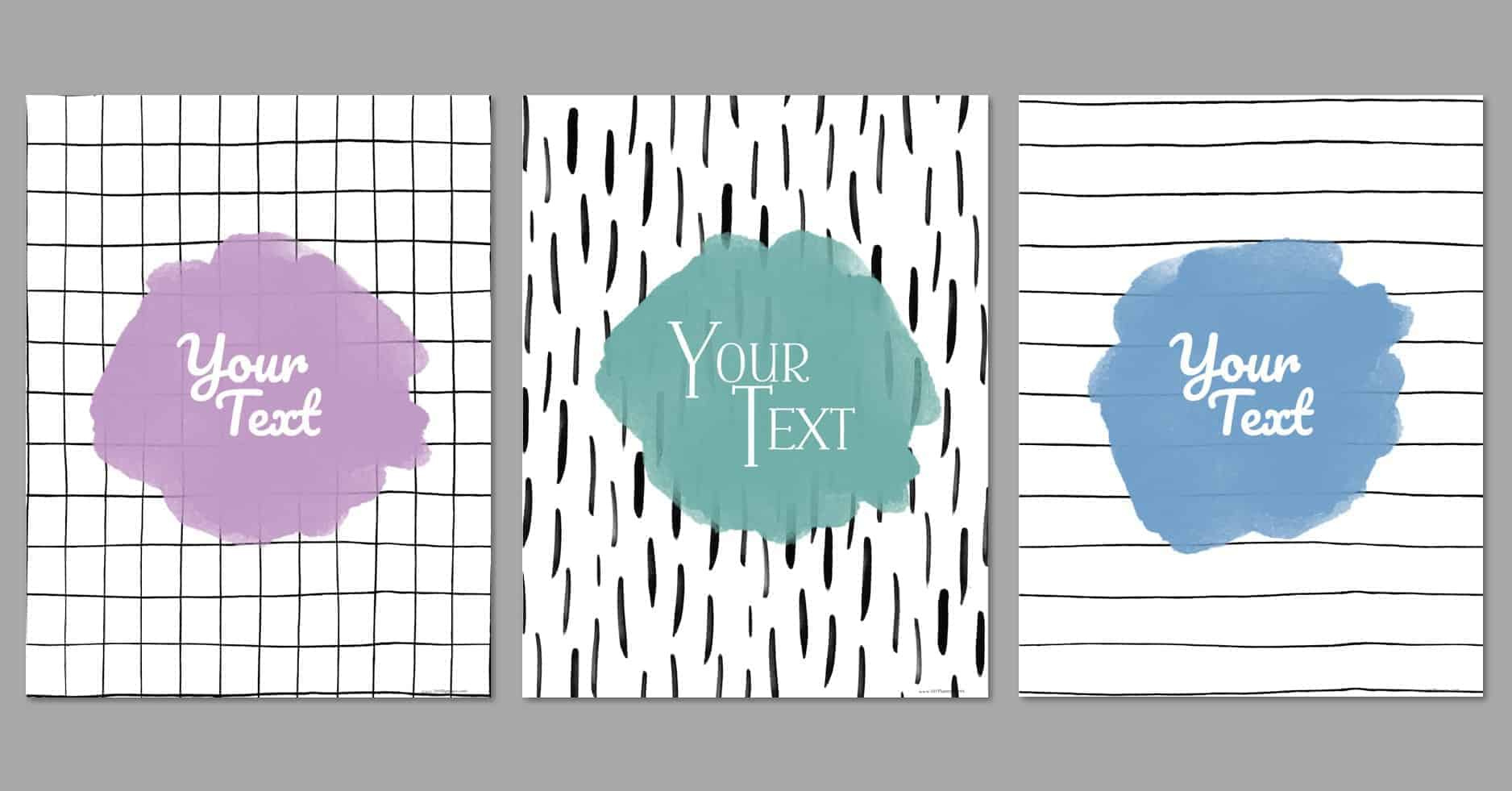 Free Binder Covers | Black And White With Custom Text within FREE Printable Binder Covers Black and White