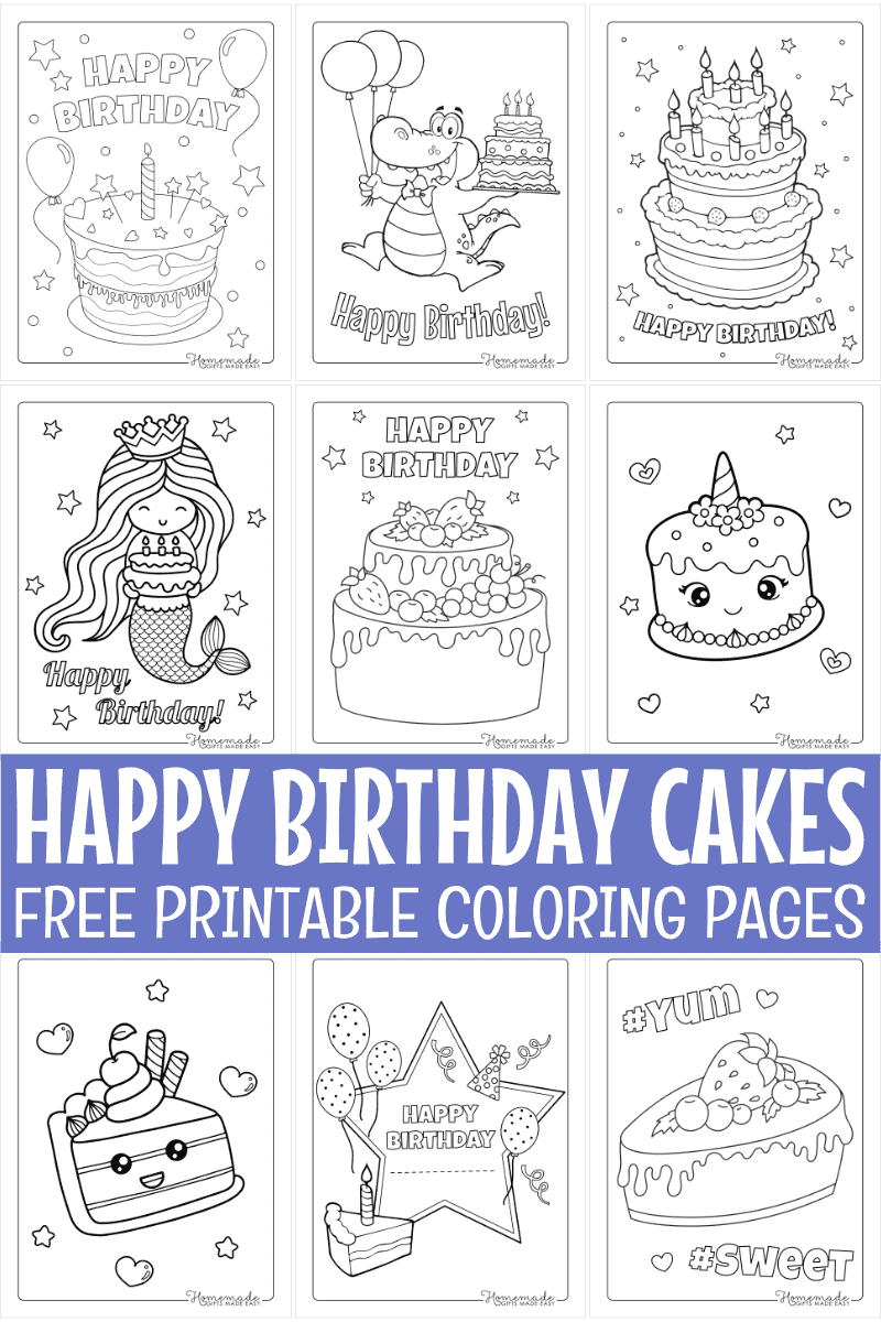 Free Birthday Cake Coloring Pages For Kids &amp;amp; Adults throughout Free Printable Birthday Cake Pictures