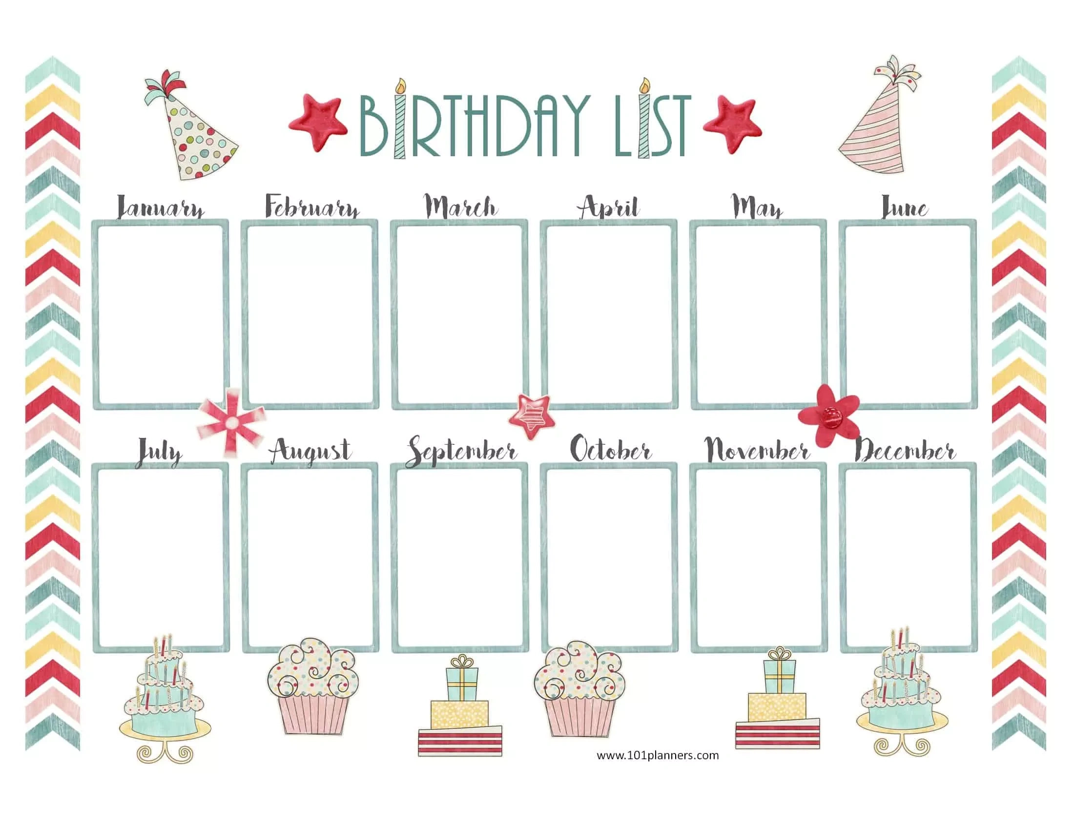 Free Birthday Calendar Template | Printable &amp;amp; Customizable throughout Free Printable Birthday Charts For Classroom