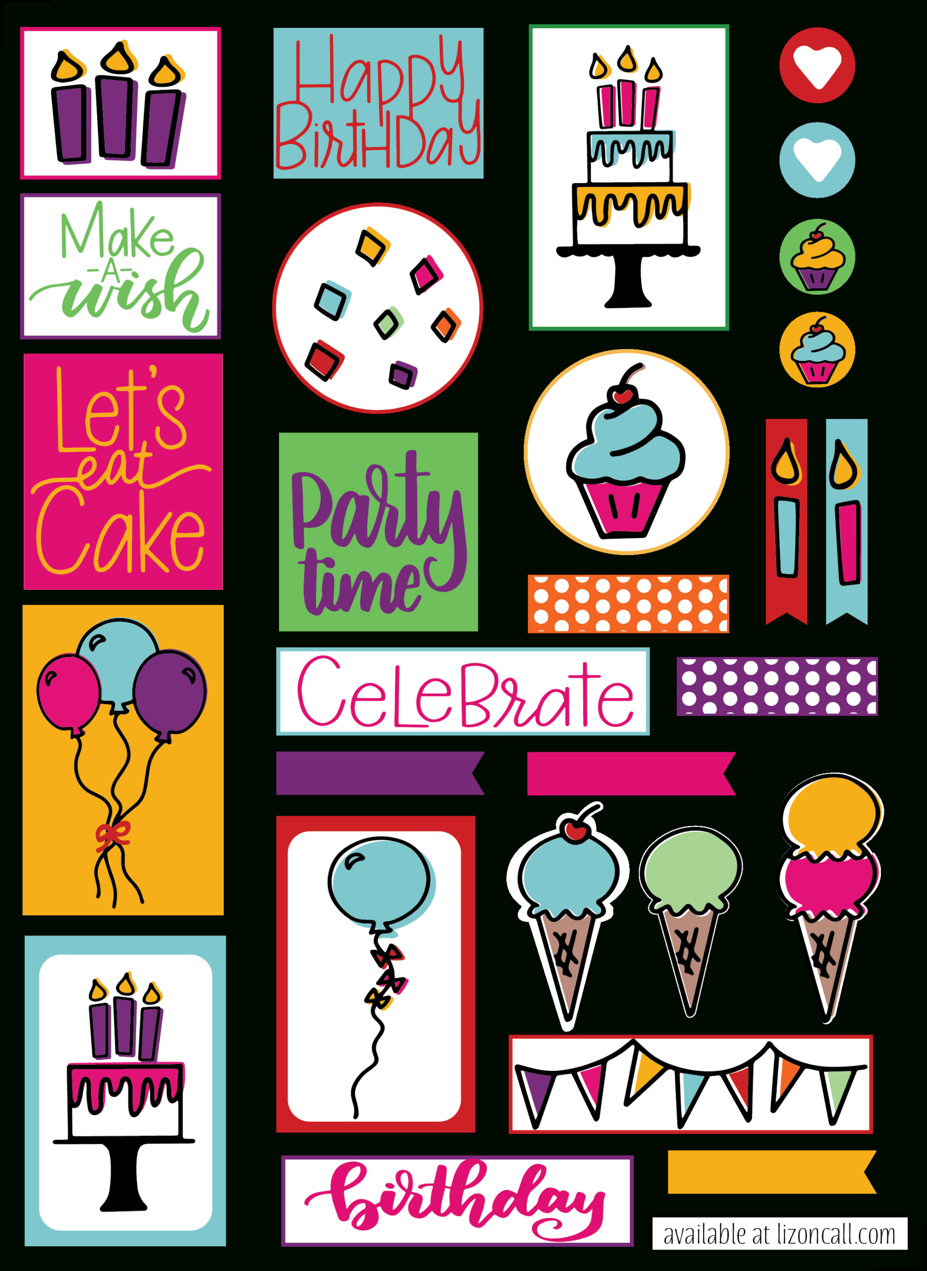 Free Birthday Planner Stickers in Free Printable Birthday Planner Stickers