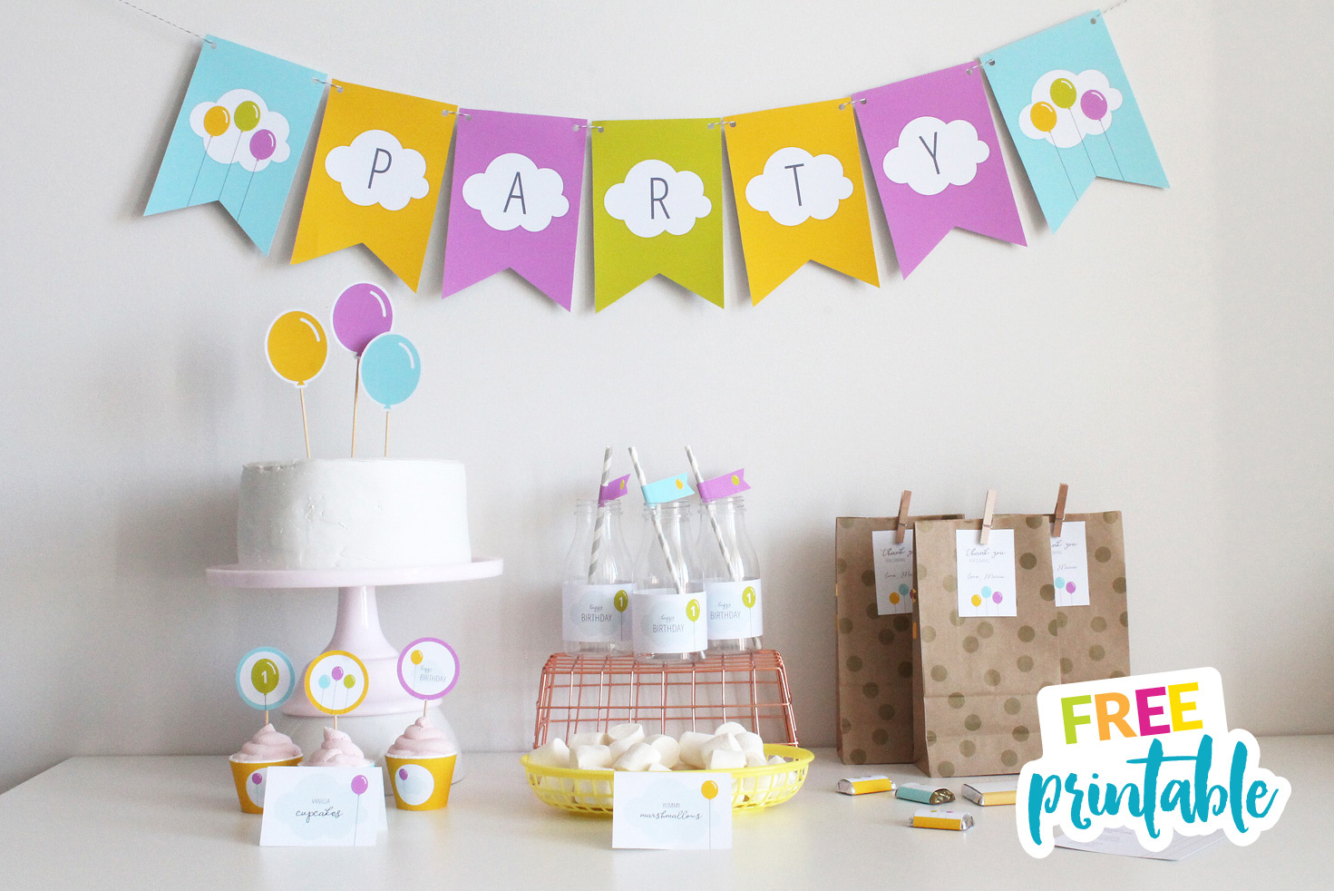 Free Birthday Printables - Balloon Party Pack - My Party Design for Free Printable Birthday Party Decorations