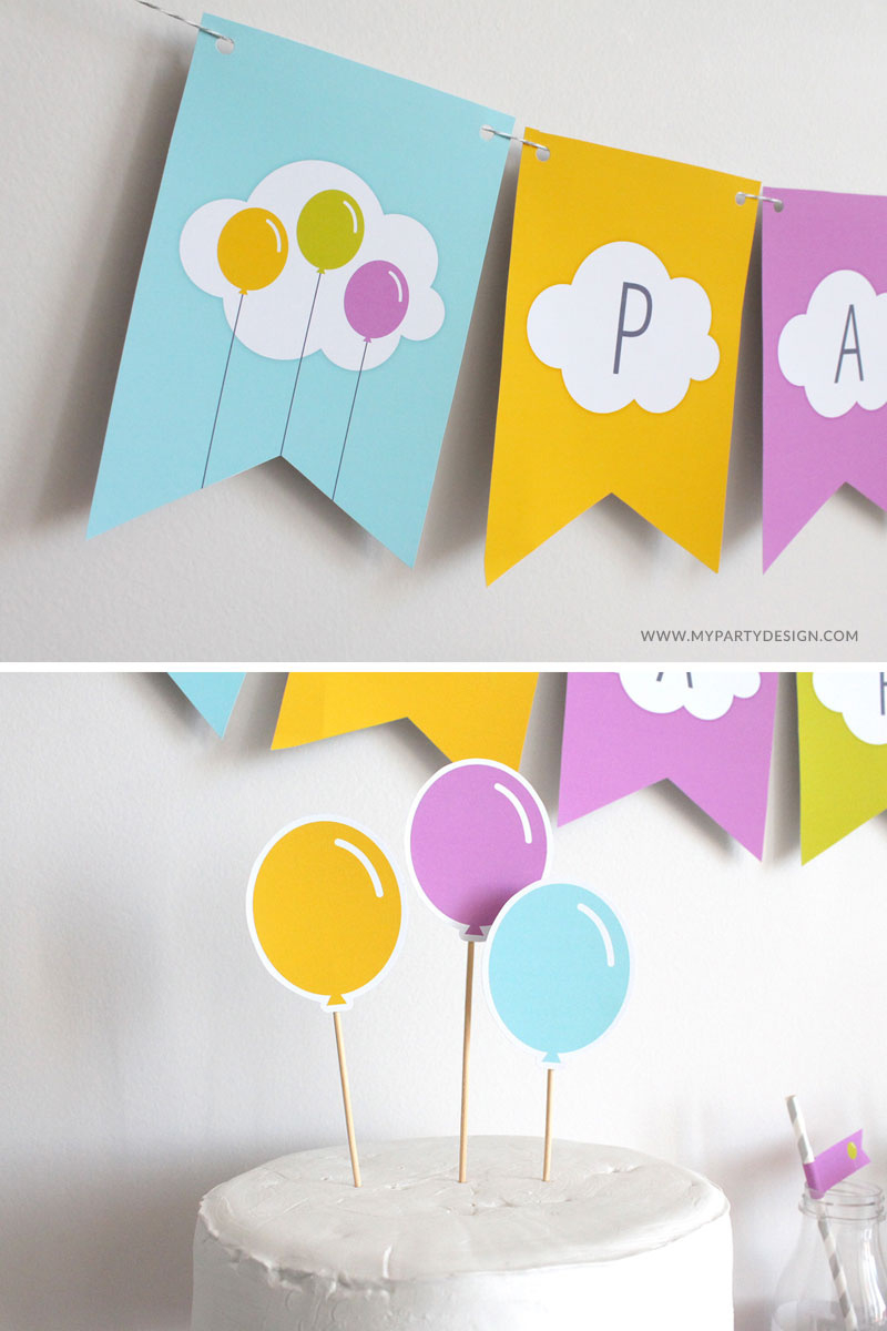 Free Birthday Printables - Balloon Party Pack - My Party Design throughout Free Printable Birthday Party Decorations