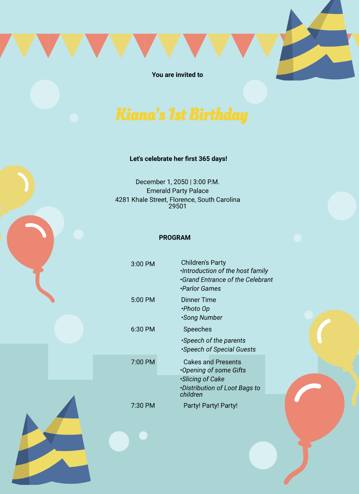 Free Birthday Program Templates, Editable And Printable inside FREE Printable Birthday Program Templates