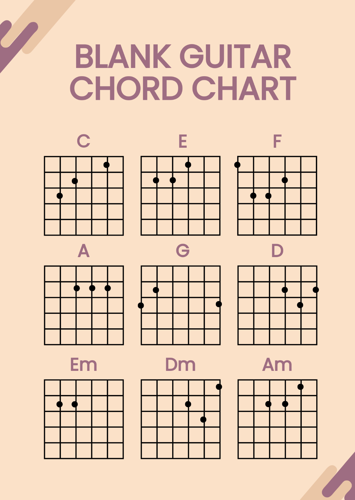 Free Blank Guitar Chord Chart Template To Edit Online throughout FREE Printable Blank Guitar Chord Charts