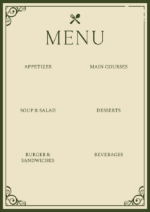 Free Blank Menu Template To Edit Online with FREE Printable Blank Menu Templates