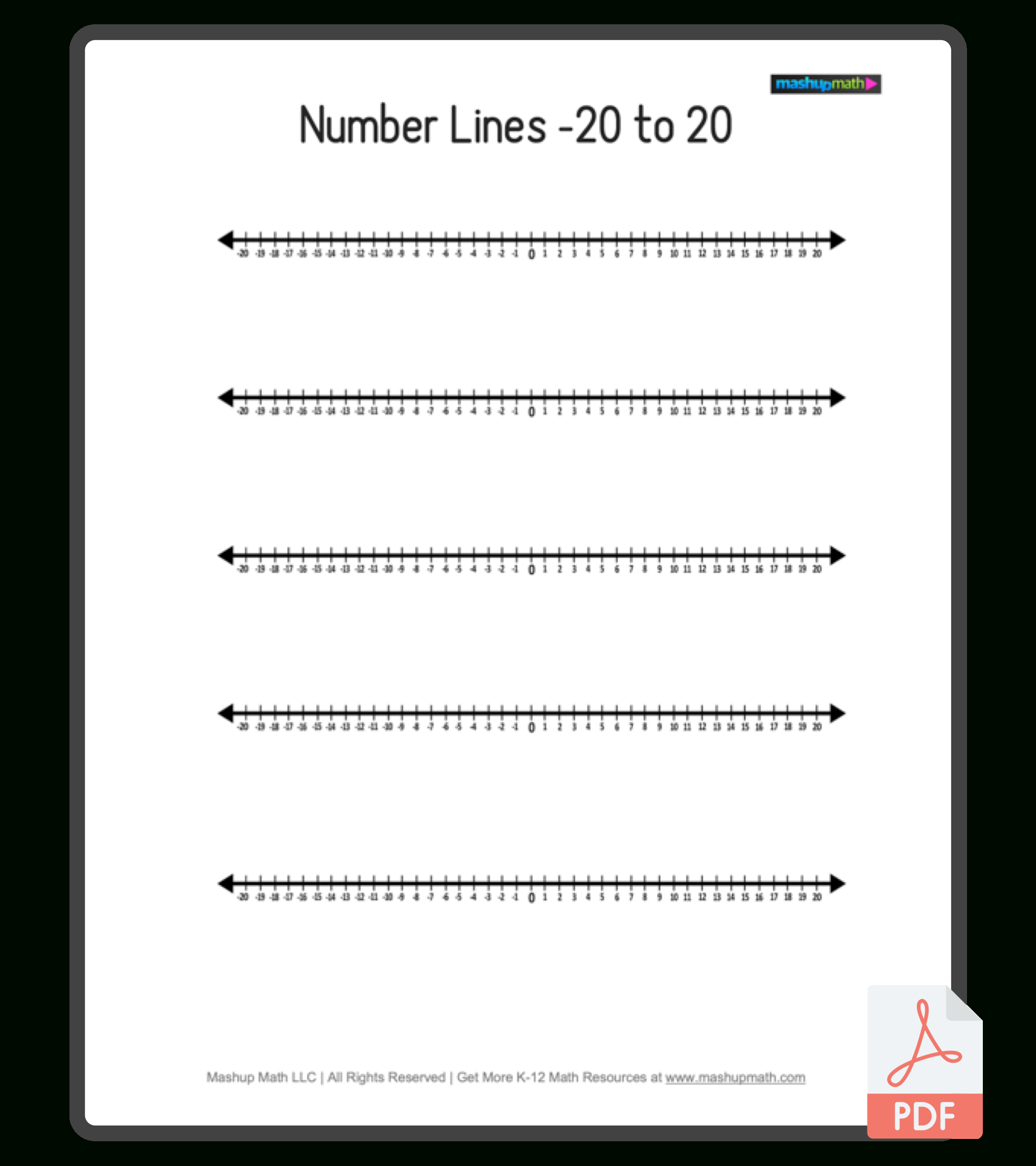 Free Blank Number Lines—All Grade Levels — Mashup Math pertaining to FREE Printable Blank Number Line Worksheets