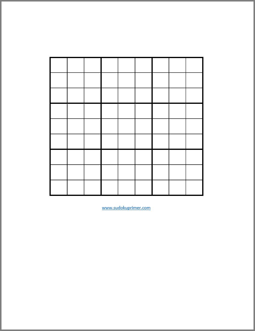 Free Blank Sudoku Grids intended for Free Printable Blank Sudoku Grids