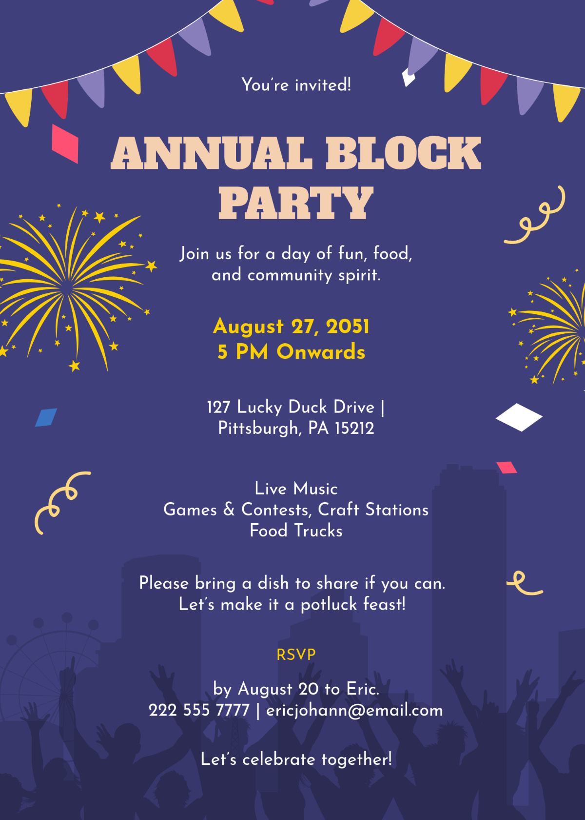 Free Block Party Invitation Template To Edit Online regarding Free Printable Block Party Invitations