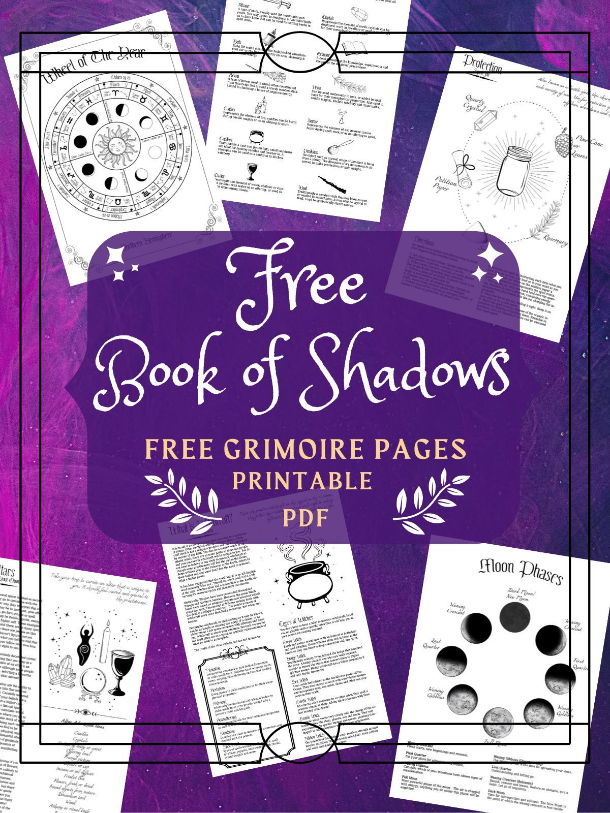 Free Book Of Shadows Starter Set within FREE Printable Book of Shadows