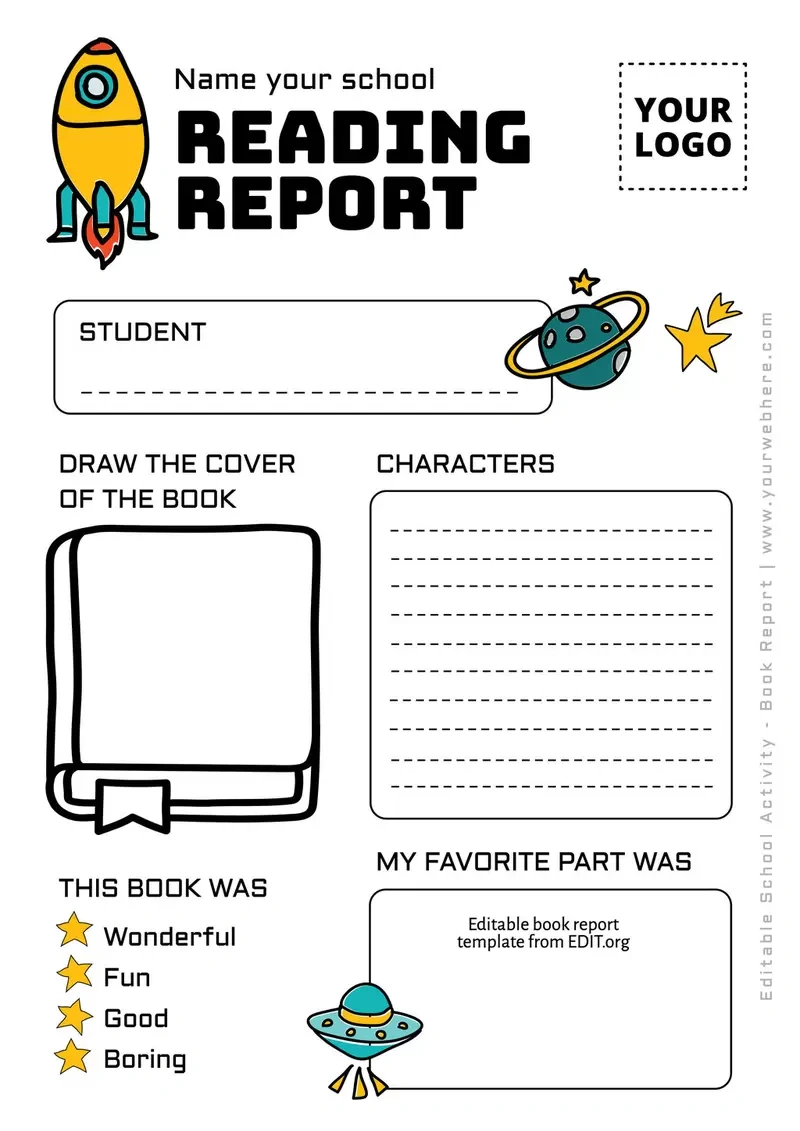 Free Book Report Templates To Customize in FREE Printable Book Report Forms