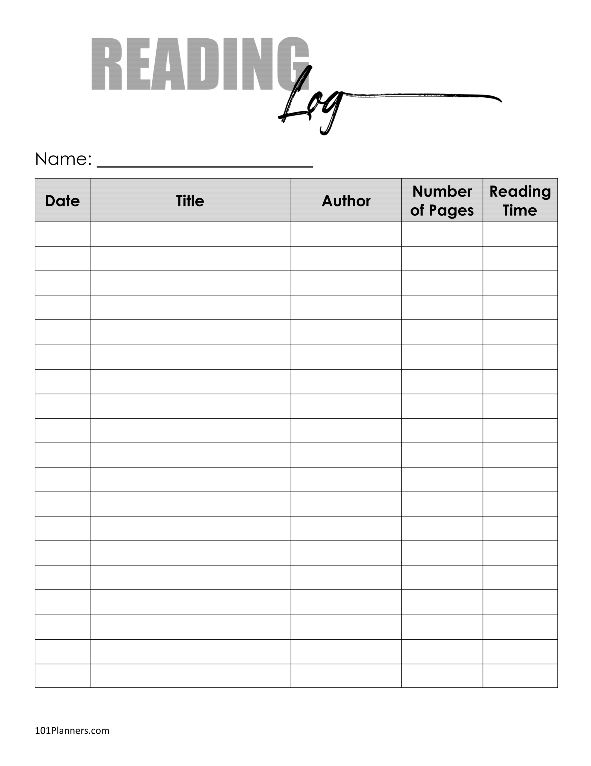 Free Book Tracker Template pertaining to FREE Printable Book Reading Log