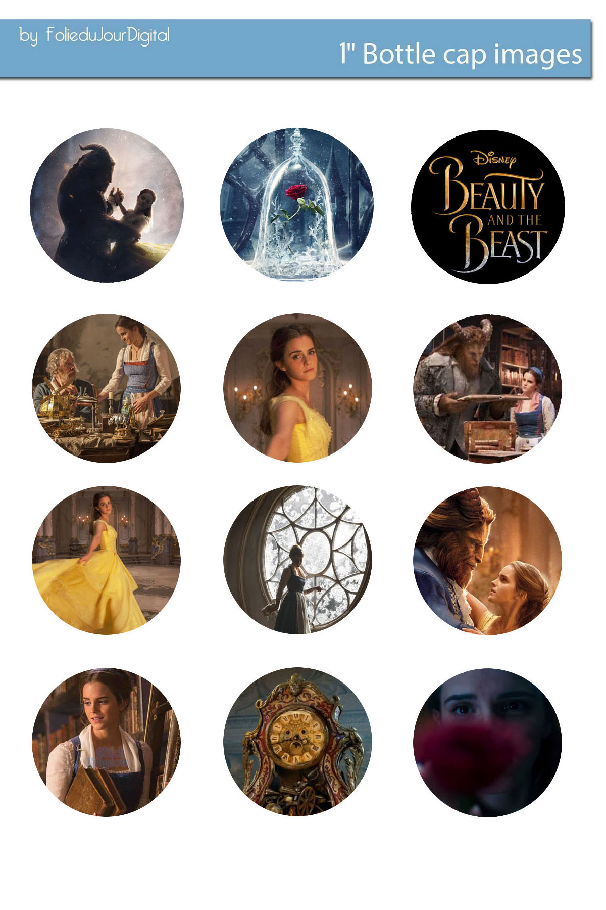Free Bottle Cap Images: Beauty And The Beast With Emma Watson with regard to FREE Printable Bottle Cap Images