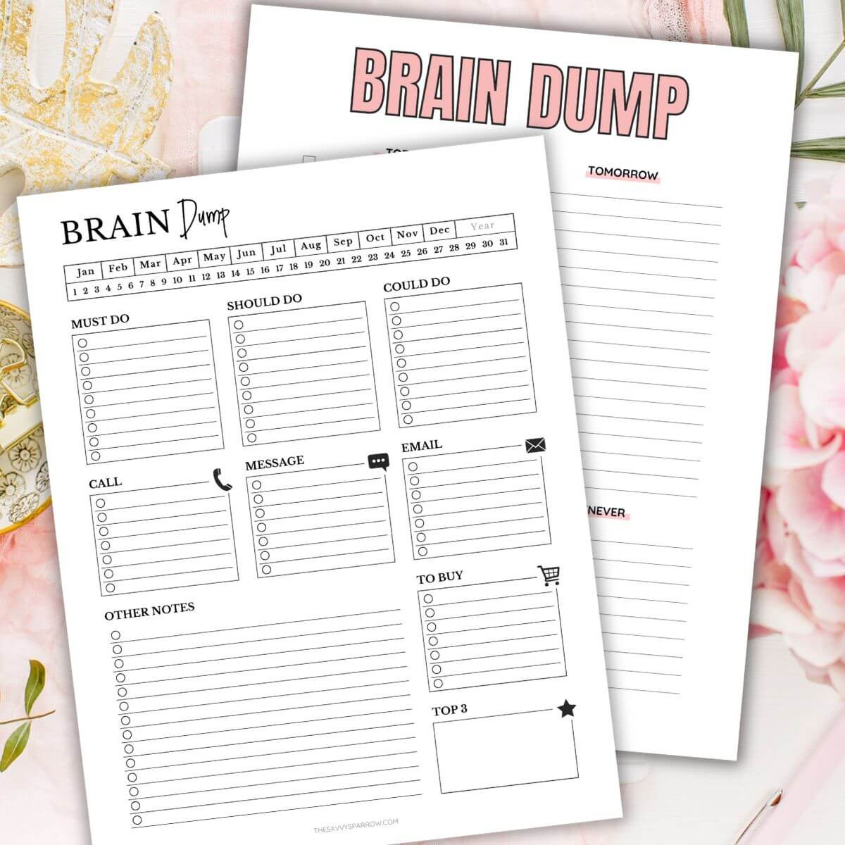 Free Brain Dump Template To Get Yourself Organized pertaining to Free Printable Brain Dump Worksheet