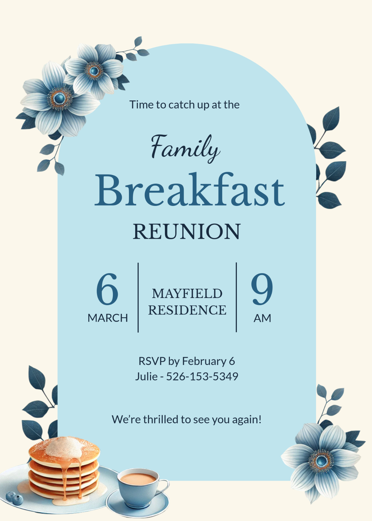 Free Breakfast Invitation Templates, Editable And Printable intended for Free Printable Breakfast Invitation Templates