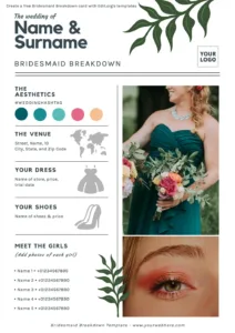 Free Bridesmaid Info Card Templates pertaining to Free Printable Bridesmaid Information Sheet