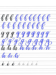 Free Brush Lettering Practice Sheets: Lowercase Alphabet - intended for Free Printable Brush Lettering Practice Sheets