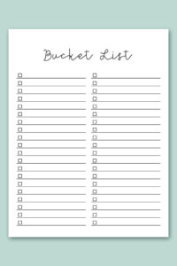 Free Bucket List Printable Templates (Summer, Travel, Etc) with FREE Printable Bucket List Template