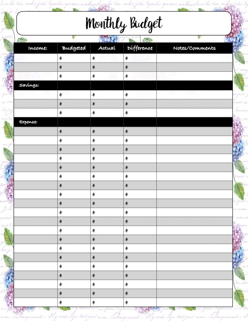 Free Budgeting Printables: Expenses, Goals, &amp;amp; Monthly Budget with FREE Printable Budget Tracking Sheets