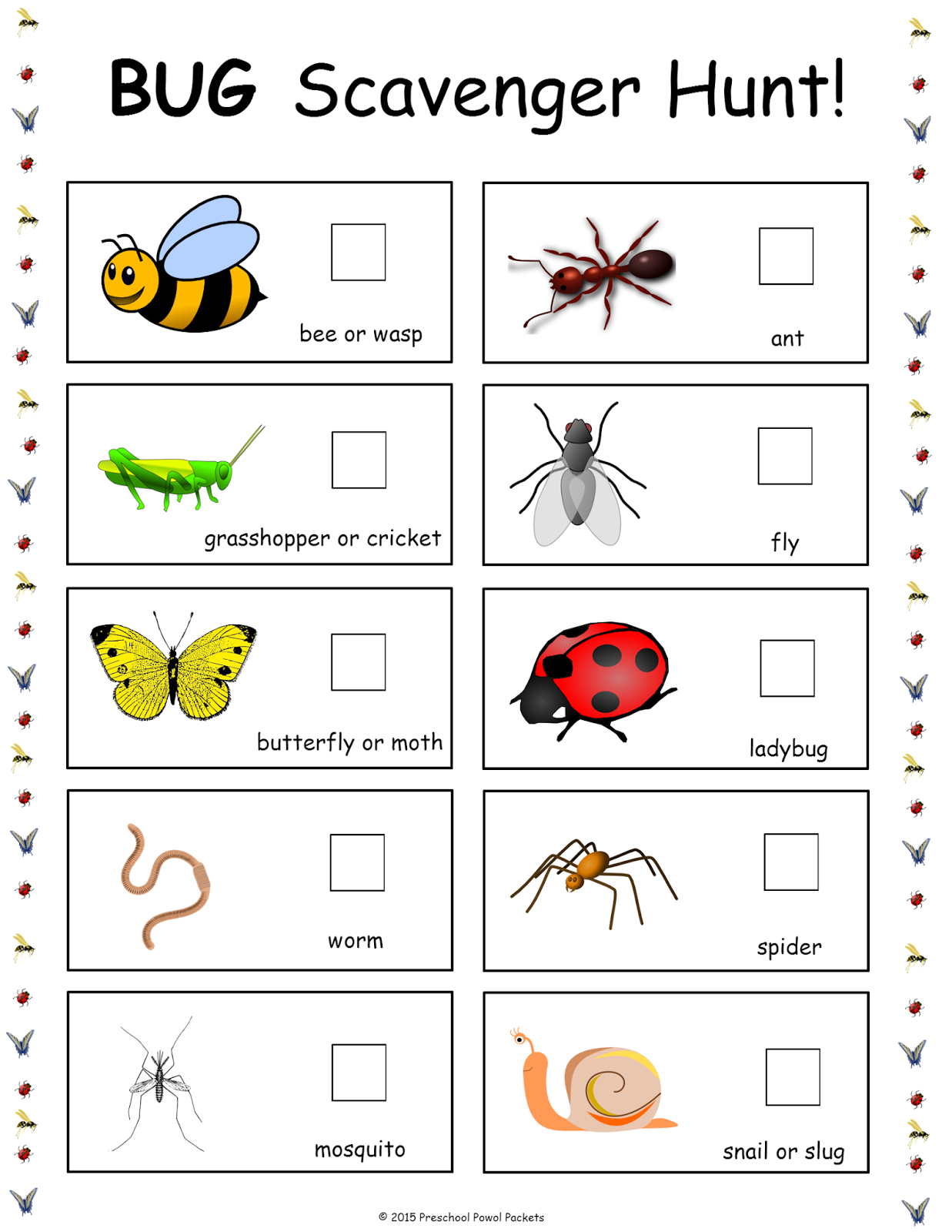 Free} Bug Scavenger Hunt! with regard to Free Printable Bug Scavenger Hunt