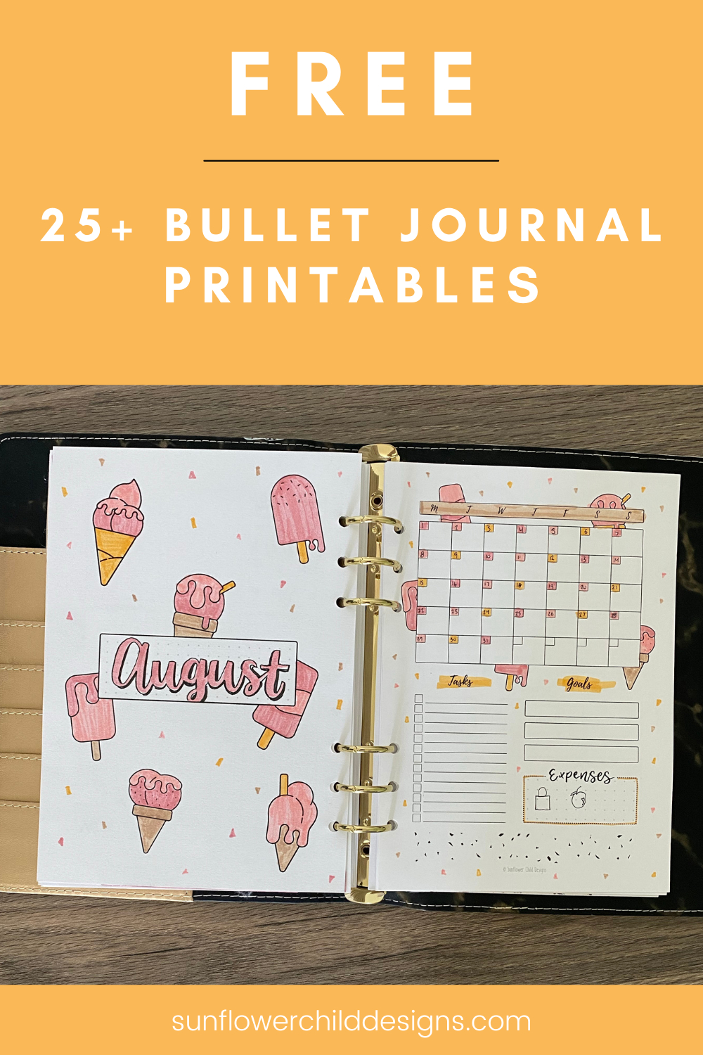 Free Bullet Journal Printables 25+ Pages With Doodles — Sunflower inside FREE Printable Bullet Journal Templates