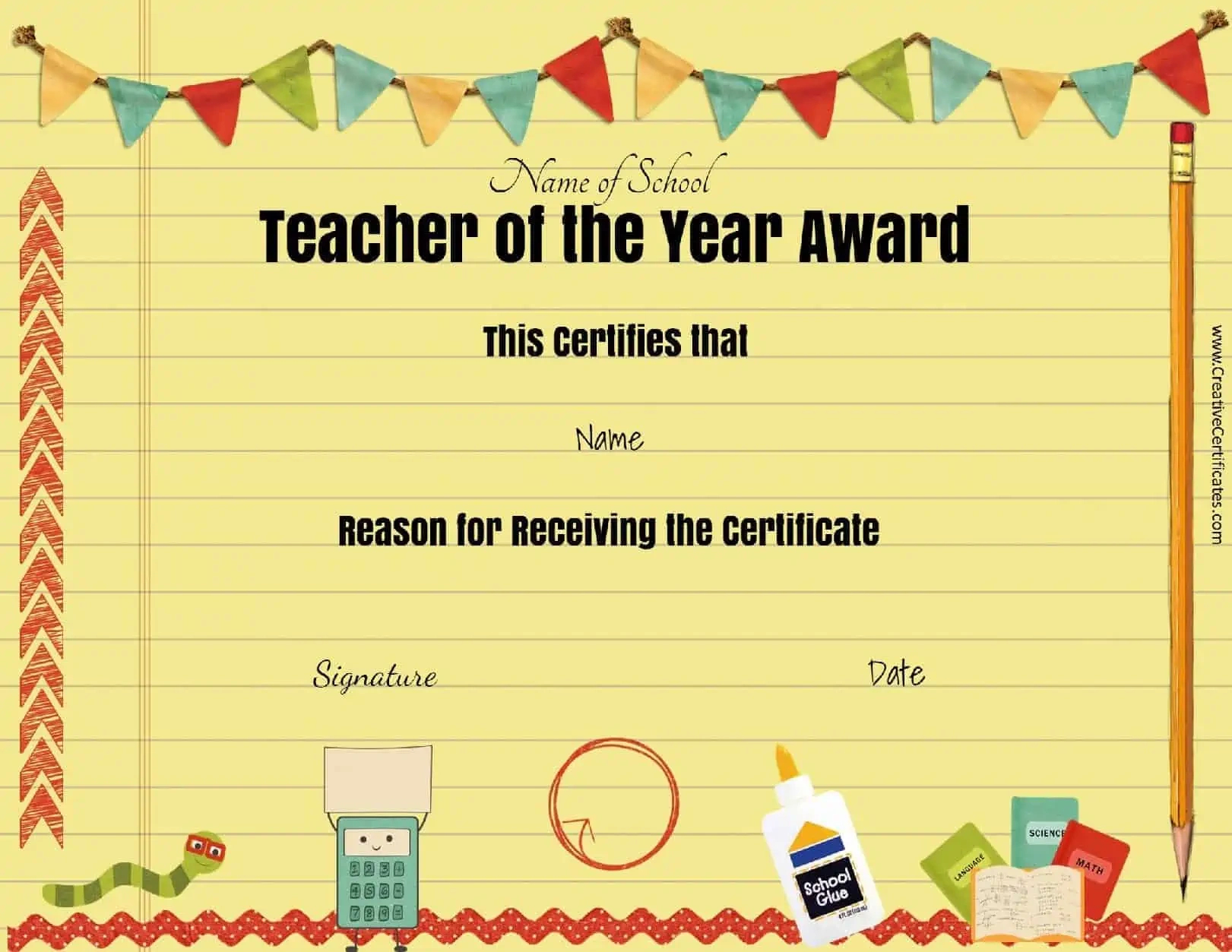 Free Certificate Of Appreciation For Teachers | Customize Online intended for Free Printable Awards For Teachers