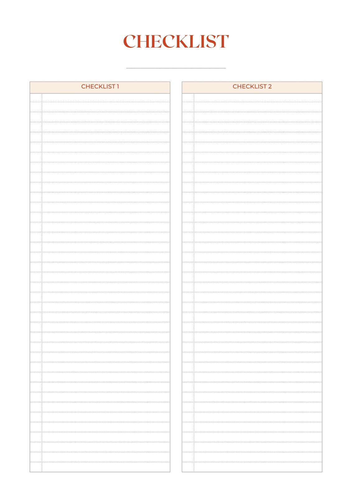 Free, Custom Downloadable Checklist Templates | Canva for Free Printable Blank List Template