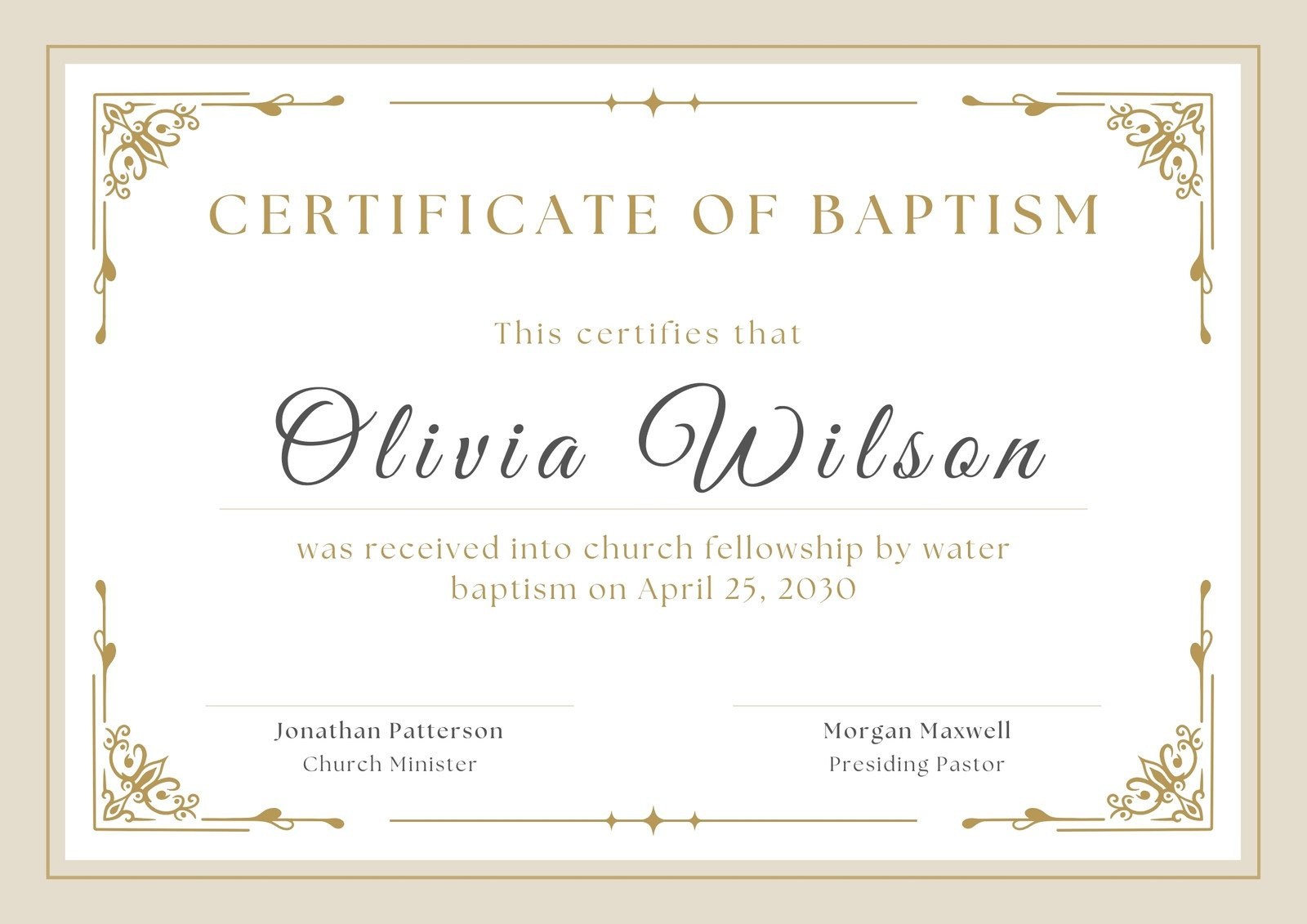 Free Custom Printable Baptismal Certificate Templates | Canva in FREE Printable Baptism Certificate Template