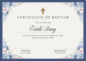 Free Custom Printable Baptismal Certificate Templates | Canva intended for Free Printable Baptism Certificate Template