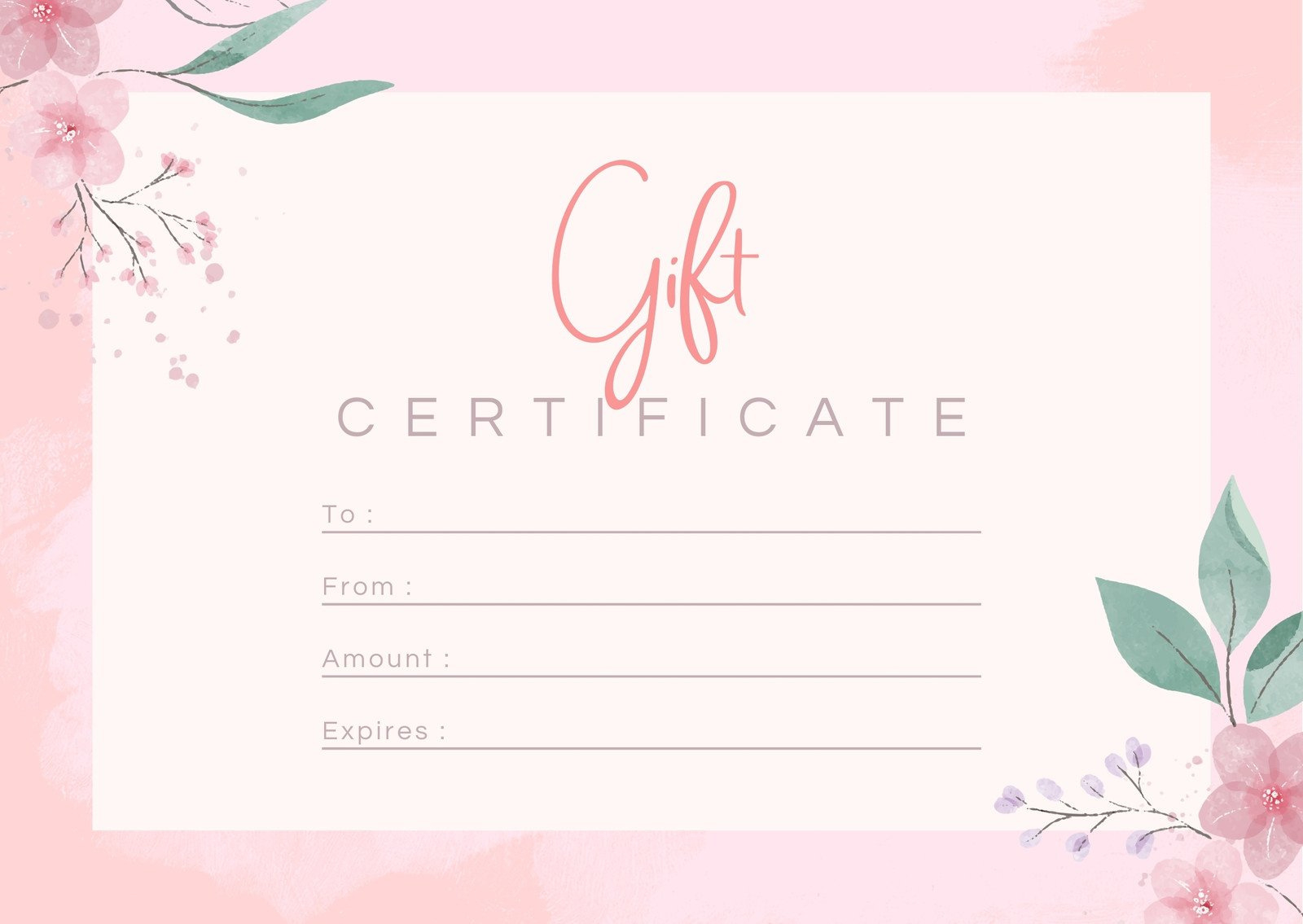 Free, Custom Printable Birthday Gift Certificate Templates | Canva intended for Free Printable Birthday Gift Voucher Template