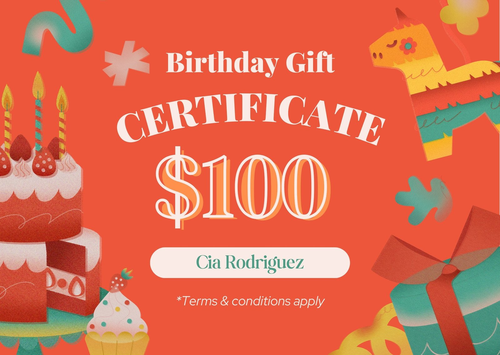 Free, Custom Printable Birthday Gift Certificate Templates | Canva pertaining to FREE Printable Birthday Gift Certificate Template