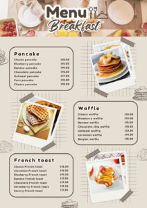 Free, Custom Printable Breakfast Menu Templates | Canva intended for FREE Printable Breakfast Menu Template