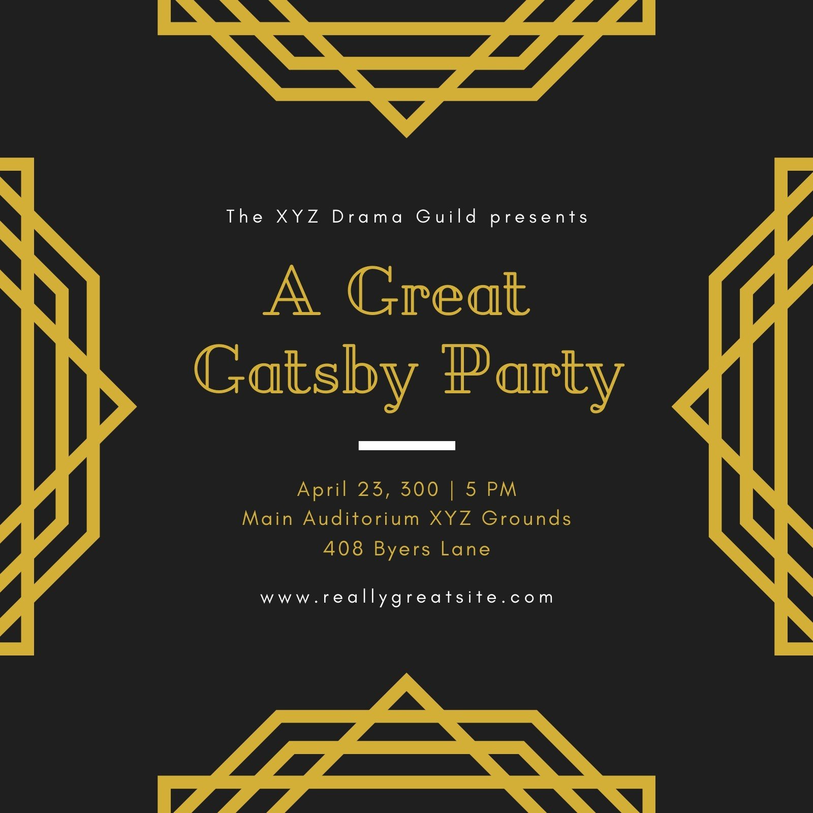 Free Custom Printable Great Gatsby Invitation Templates | Canva for FREE Printable Blank Great Gatsby Invitation Template
