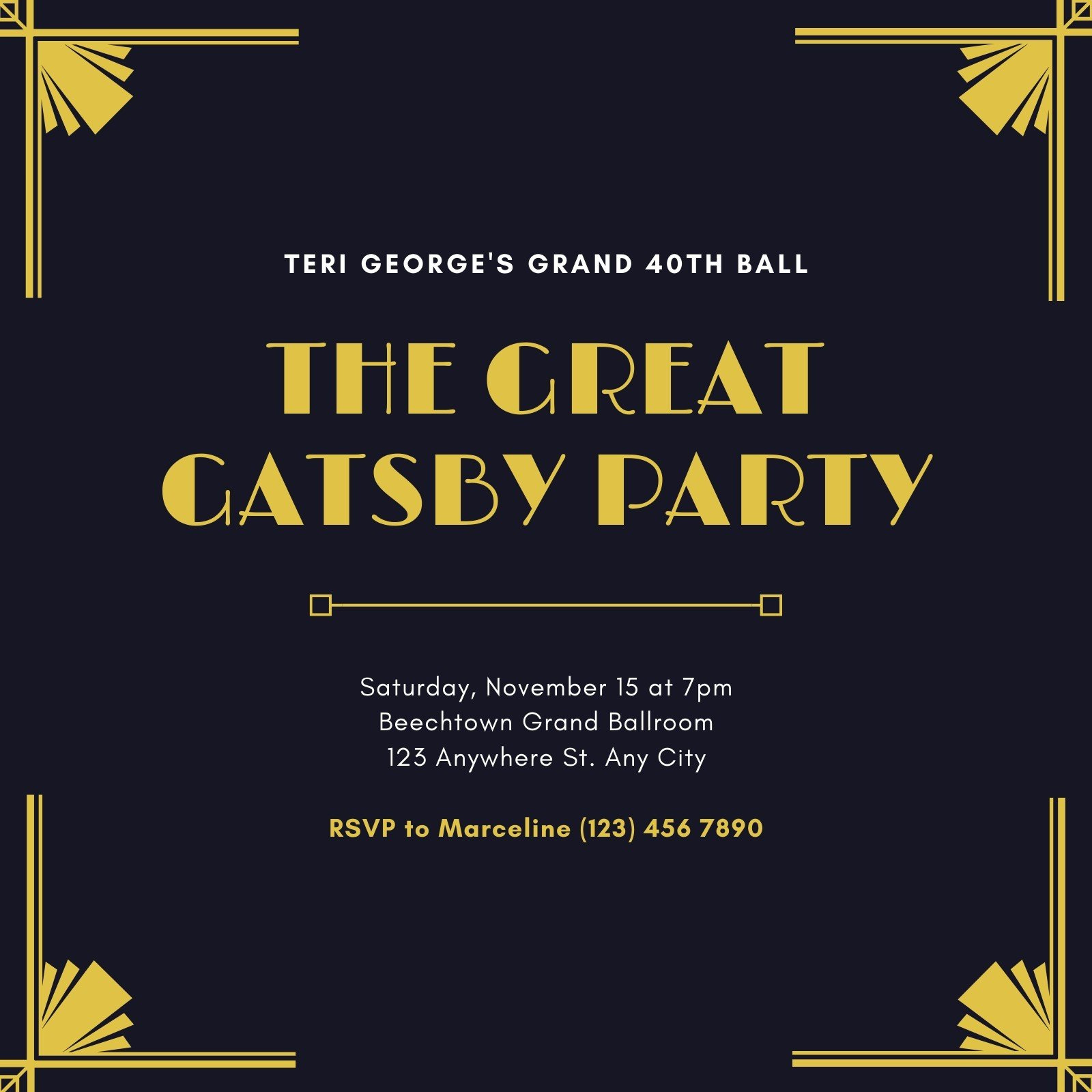 Free Custom Printable Great Gatsby Invitation Templates | Canva with regard to Free Printable Blank Great Gatsby Invitation Template