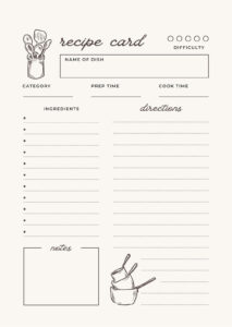 Free, Custom Printable Recipe Card Templates Online | Canva with Free Printable Blank Recipe Cards 4X6