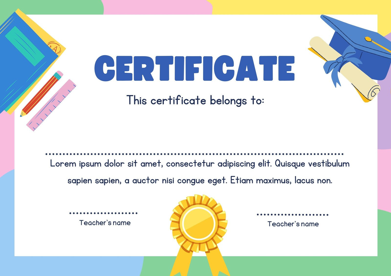 Free Custom Printable School Certificate Templates | Canva for Free Printable Award Certificates For Preschoolers