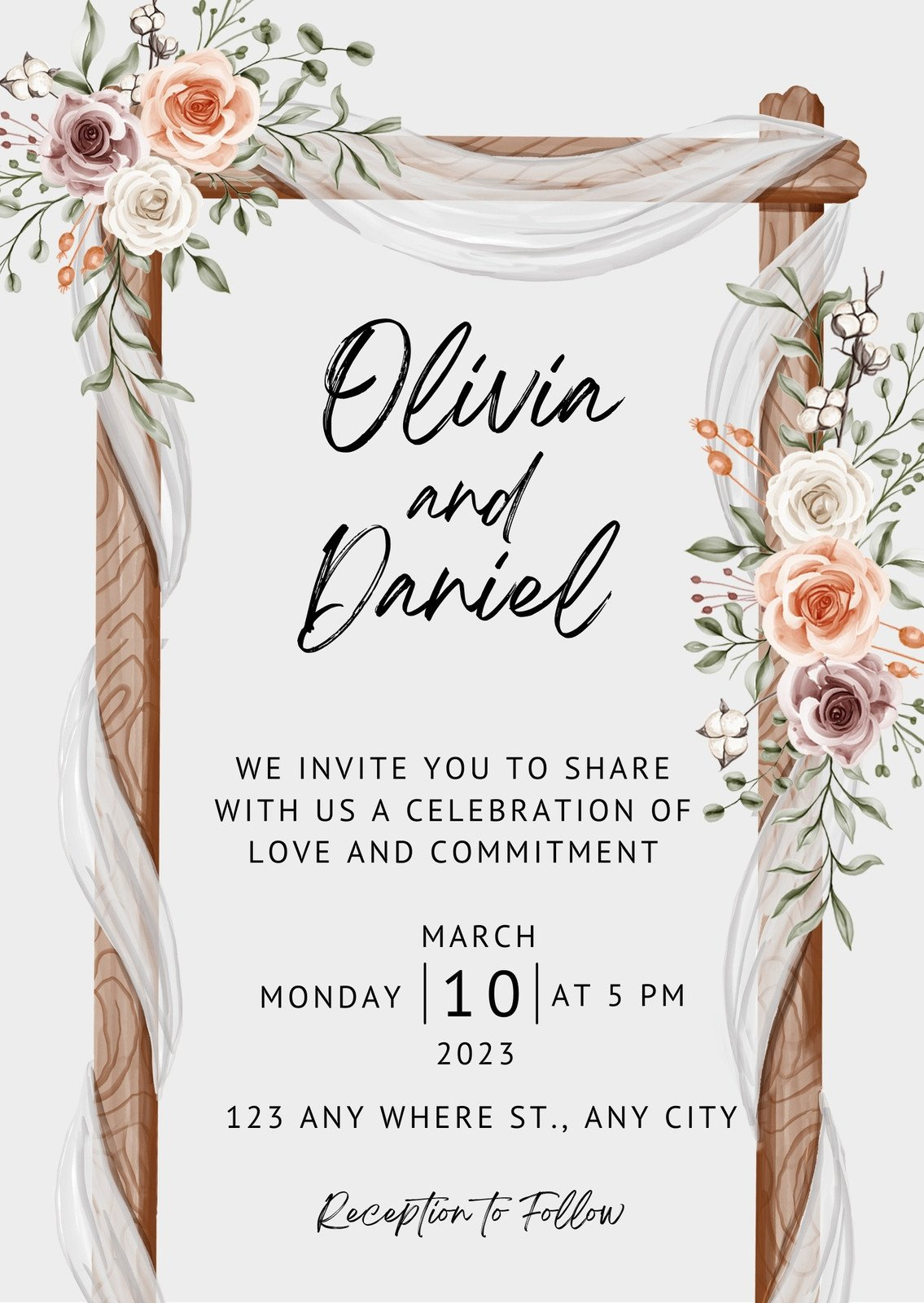 Free Custom Rustic Wedding Invitation Templates | Canva for Free Printable Blank Wedding Invitations