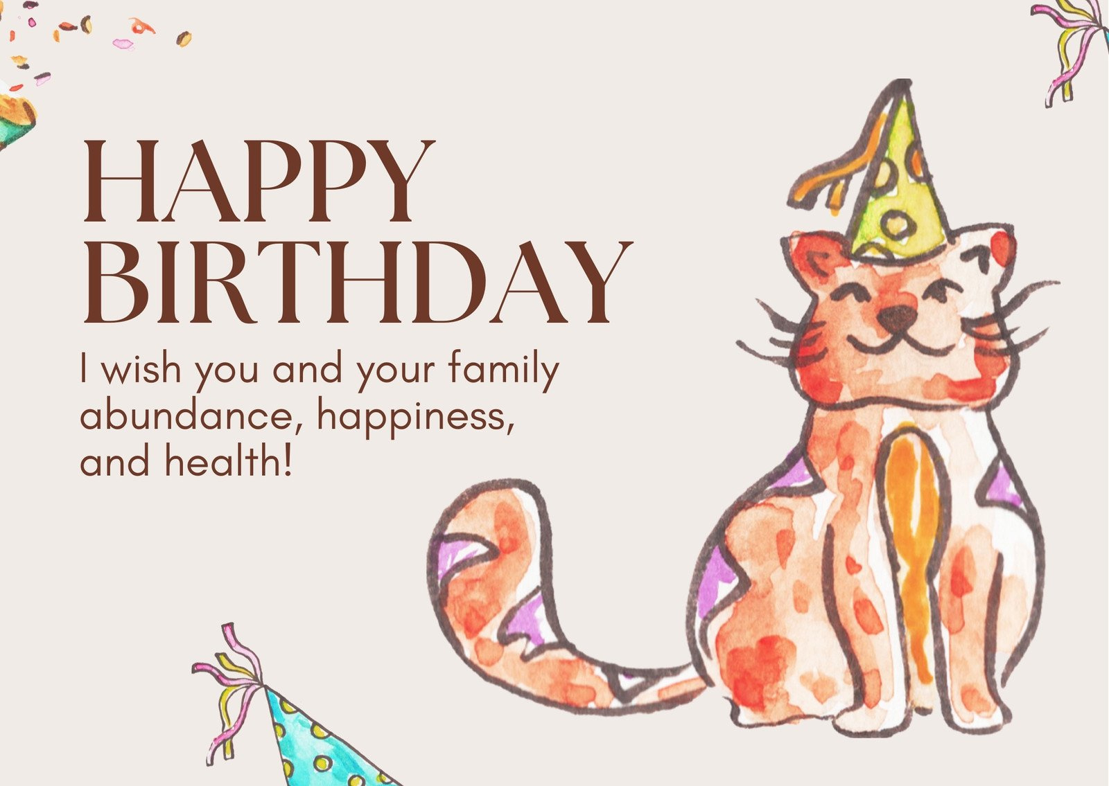 Free, Customizable, Printable Cat Card Templates | Canva inside FREE Printable Birthday Cards Cats