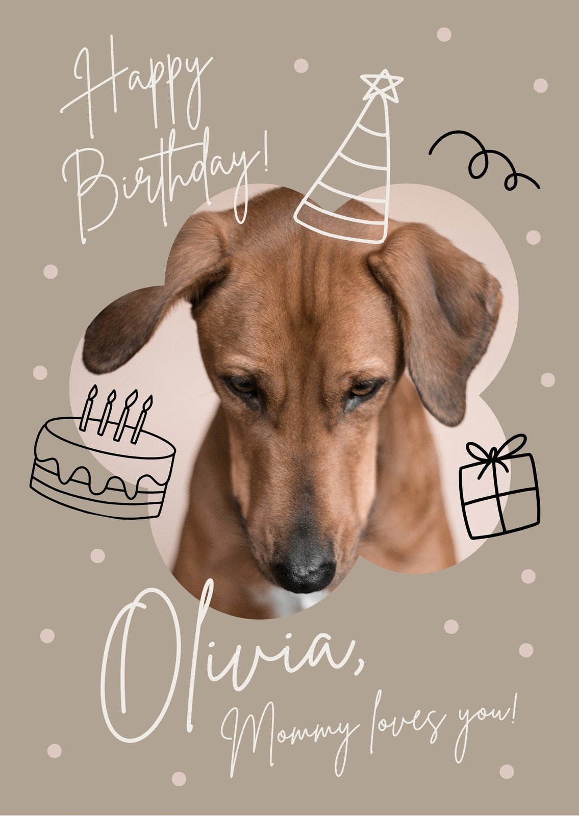 Free, Customizable, Printable Dog Card Templates | Canva within Free Printable Birthday Cards Dogs