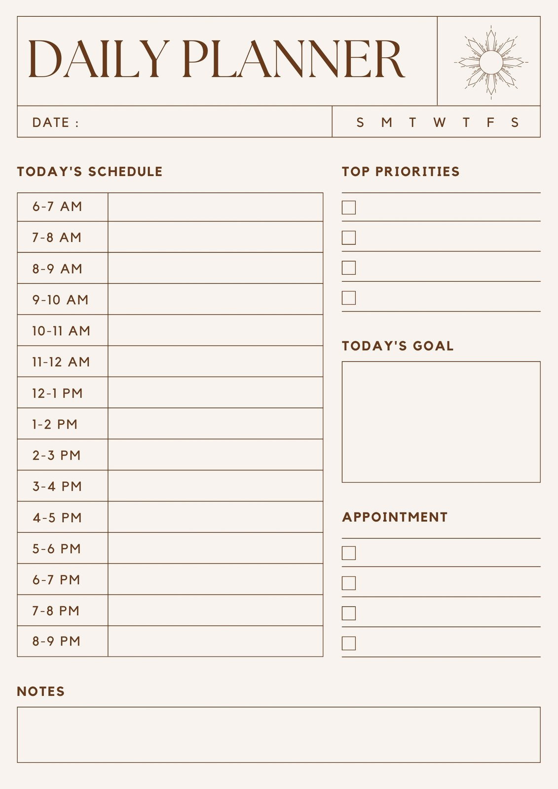 Free Daily Planner Templates To Customize | Canva within FREE Printable Blank Daily Calendar